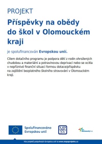 Příspěvky na obědy do škol v Olomouckém kraji